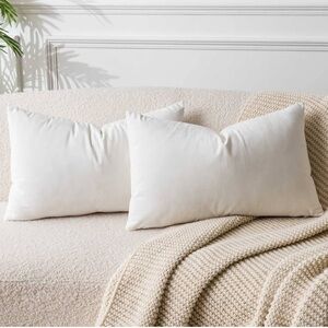 JUSPURBET Cream White 16x24 inch Pillow Cover Set of 2